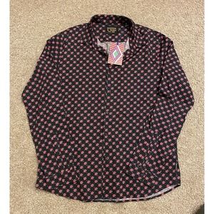NWT Scotch & Soda Men's Hawaii Fit Logo-Print Lyocell Sport Shirt Button Up XXL
